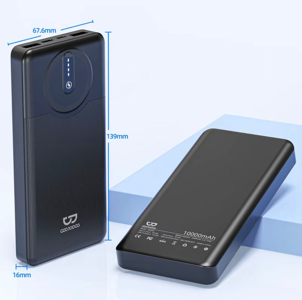 GOOJODOQ AD4034 batterie externe de 10 000 mAh avec charge rapide sans fil, portable et légère, avec lumière indicateur, universellement compatible avec iPhone et appareils iOS, sûre et fiable