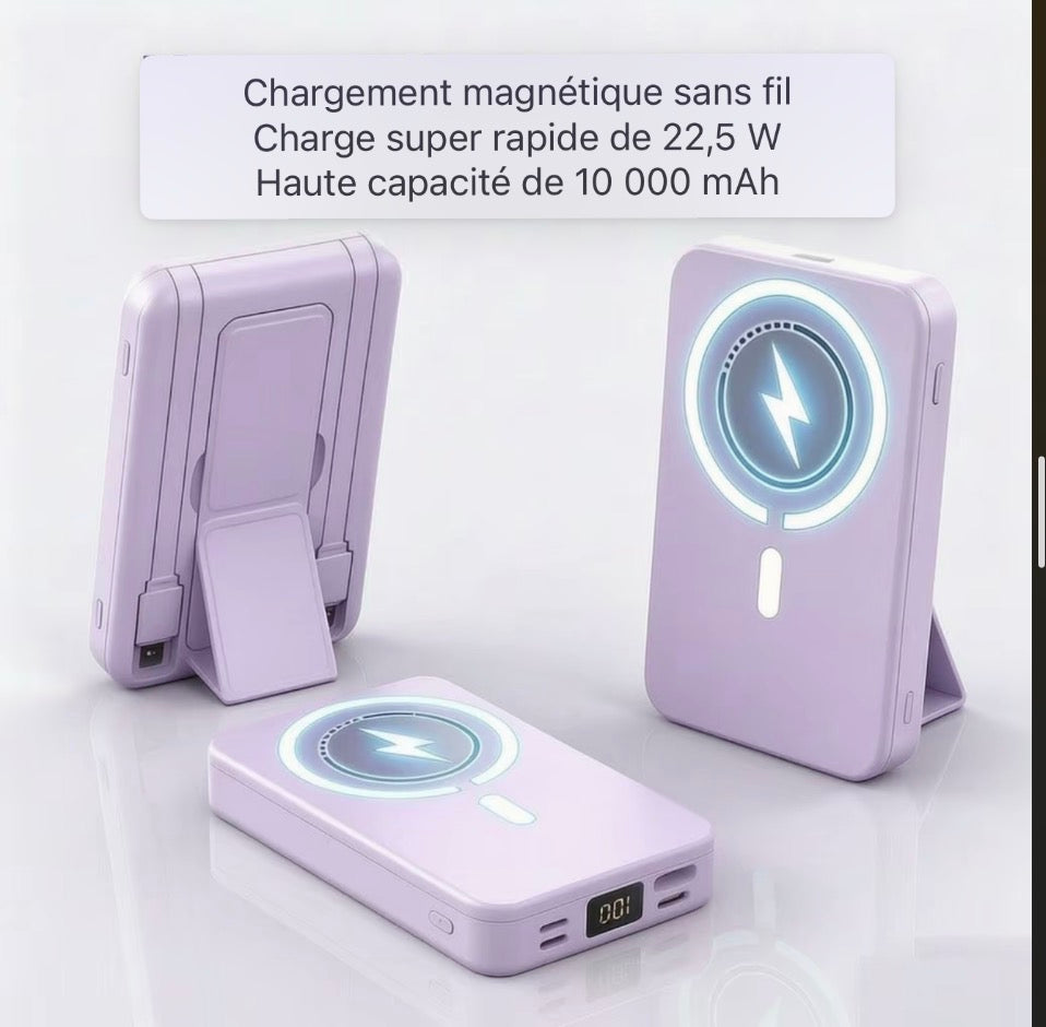 Batterie externe magnétique de 10 000 mAh,