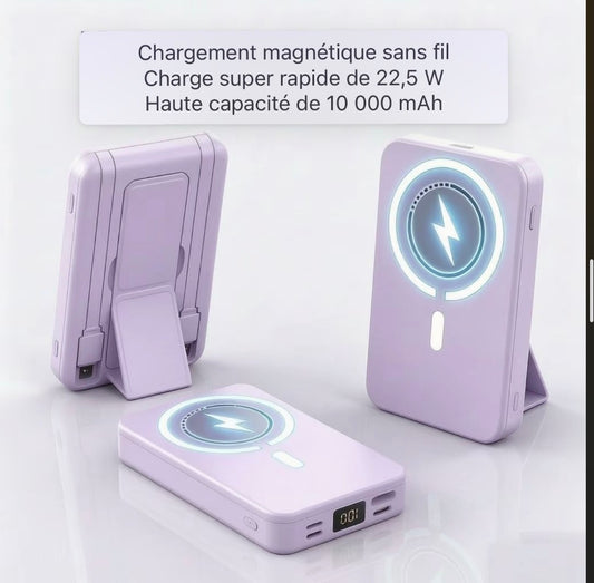 Batterie externe magnétique de 10 000 mAh,
