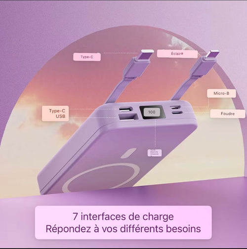 Batterie externe magnétique de 10 000 mAh,