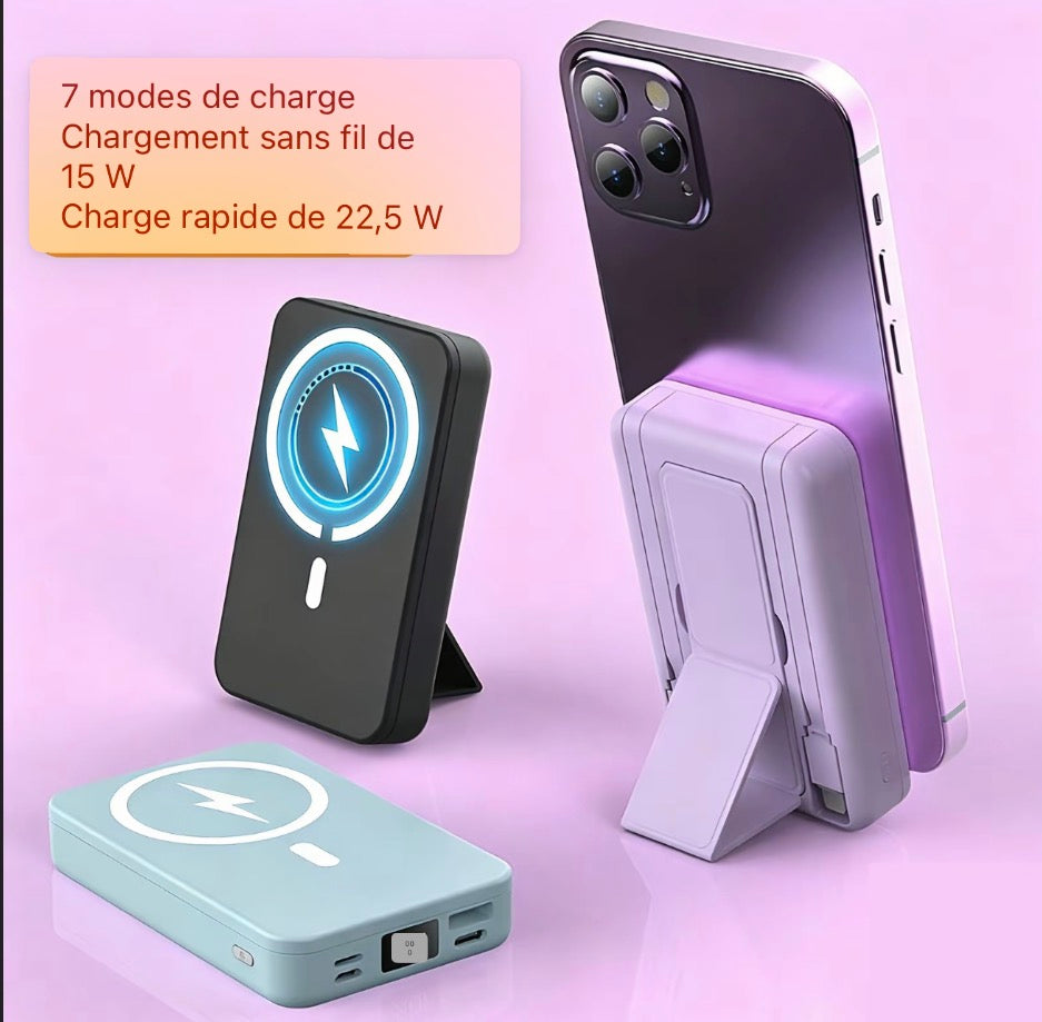 Batterie externe magnétique de 10 000 mAh,