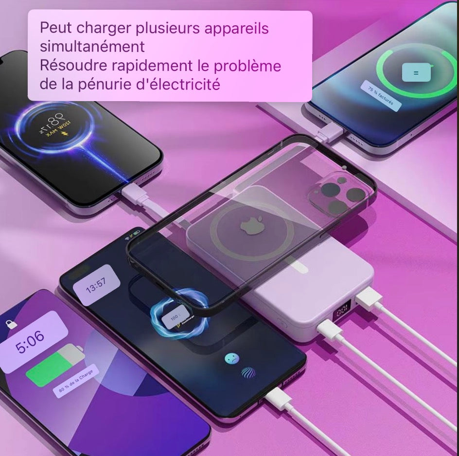 Batterie externe magnétique de 10 000 mAh,