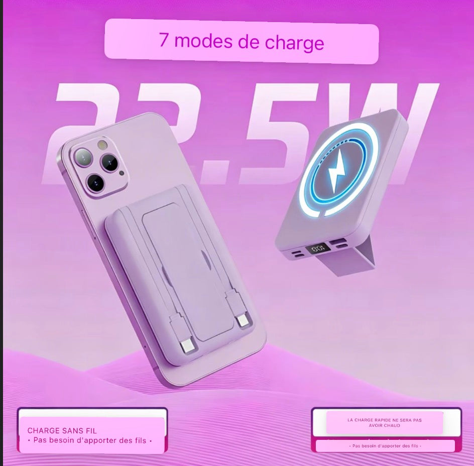 Batterie externe magnétique de 10 000 mAh,